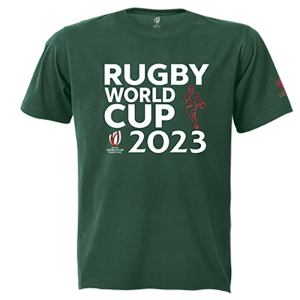 160g Single Jersey Rugby World Cup 2023 Tee White Print Mens